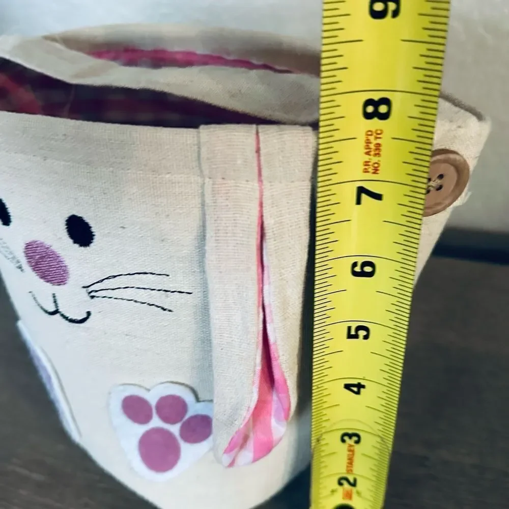 Easter Bunny Rabbit Basket Pink Gingham